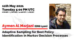 Adaptive Sampling for best policy Identification in MDPs